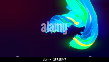 Abstract looped beautiful bright volumetric multi-colored luminous ...