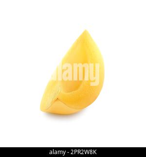 Slice of fresh ripe pepino melon isolated on white Stock Photo