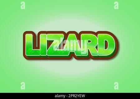 Editable text effects Lizard , words and font can be changed Stock Vector