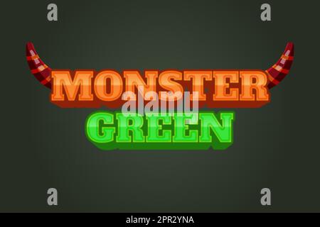 text effects Monster Green Stock Vector