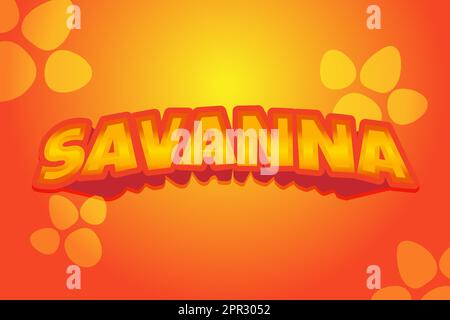 savanna text effect Stock Vector