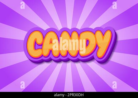 Sweet Candy 3D Cartoon Editable text Effect Style Stock Vector Image ...