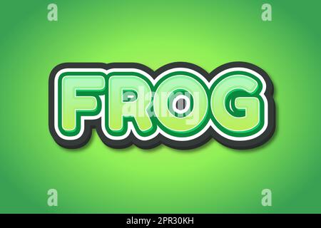 Editable text effects Frog , words and font can be changed Stock Vector