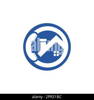 Home call logo design template. Stock Vector