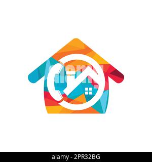 Home call logo design template. Stock Vector