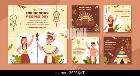 World Indigenous Peoples Day Social Media Stories Template Hand Drawn ...