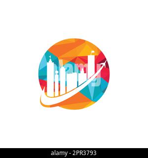 City travel vector logo design. Travel town logo icon design. Stock Vector