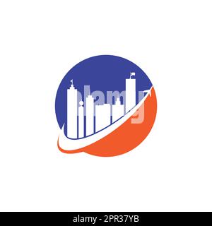 City travel vector logo design. Travel town logo icon design. Stock Vector