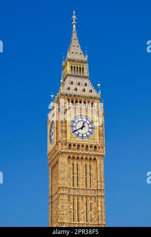 Big Ben and the Elizabeth Tower in 2022 after a four year renovation. Westminster, London, England, United Kingdom Stock Photo
