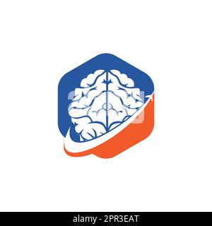 Smart travel vector logo design. Brain travel logo icon design. Stock Vector