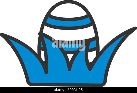 Easter Egg In Grass Icon Stock Vector