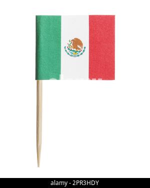 Small paper flag of Mexico isolated on white Stock Photo