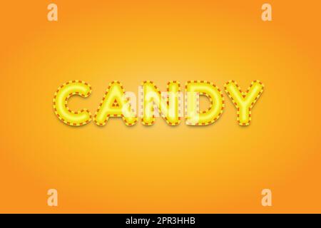 Editable text effects Candy , words and font can be changed Stock Vector
