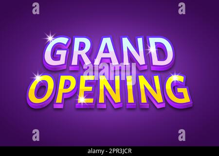 text effects Grand Opening Stock Vector