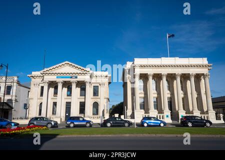 Old bank buildings, Oamaru, North Otago, South Island, New Zealand Stock Photo