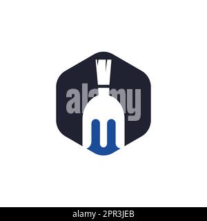 Spartan Fork vector logo template design. Stock Vector