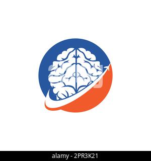 Smart travel vector logo design. Brain travel logo icon design. Stock Vector