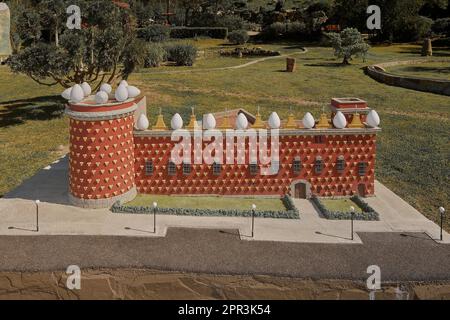 Torrelles de Llobregat, Catalonia - April 19, 2023: Model of the Salvador Dali Theatre-Museum building in the park of models of Catalonia in miniature Stock Photo