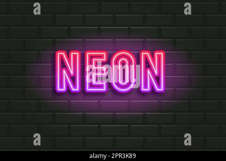 text effects Neon Stock Vector