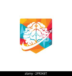 Smart travel vector logo design. Brain travel logo icon design. Stock Vector