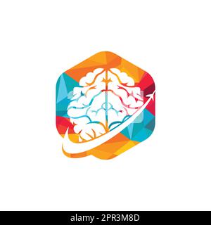 Smart travel vector logo design. Brain travel logo icon design. Stock Vector