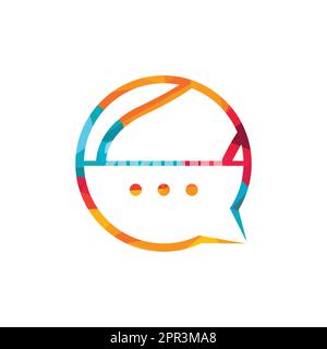 Chat tennis vector logo design. Tennis talk logo concept. Stock Vector