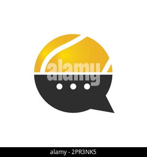 Chat tennis vector logo design. Tennis talk logo concept. Stock Vector