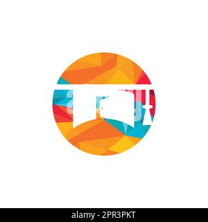 Graduation cap and house icon. Education and learning theme. Isolated ...