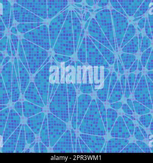 Swimming Pool Texture. Transparent Wave Surface Reflect. Blue Mosaic Background. Stock Vector