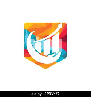 Stats Care vector logo design. Finance Care logo design template. Stock Vector
