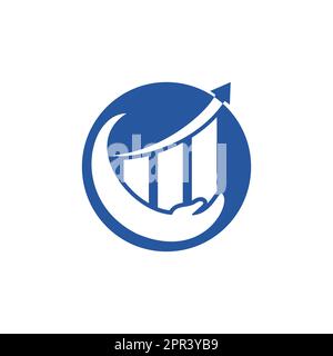 Stats Care vector logo design. Finance Care logo design template. Stock Vector