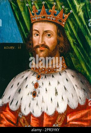 Henry II of England (1133-1189), King of England (1154-1189), portrait painting in oil on panel, before 1626 Stock Photo