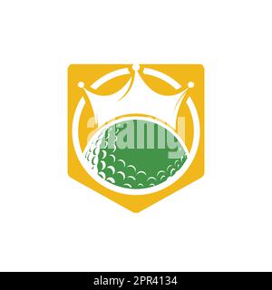 King golf vector logo design. Golf ball with crown vector icon. Stock Vector