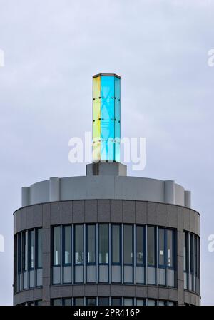 Practice clinic in the Haubrichforum with double helix of DNA on the roof, Neumarkt, Germany, North Rhine-Westphalia, Cologne Stock Photo