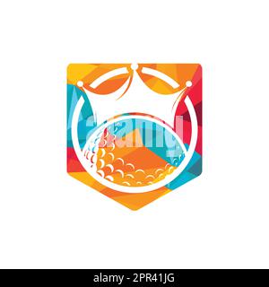 King golf vector logo design. Golf ball with crown vector icon. Stock Vector