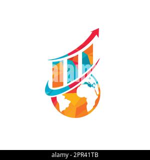 World Stats vector logo design template. World finance logo design concept. Stock Vector