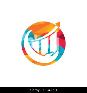 Stats Care vector logo design. Finance Care logo design template. Stock Vector