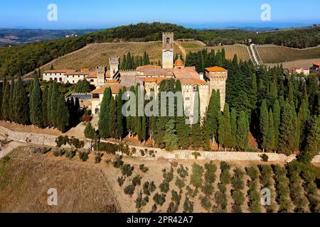 Abbey of San Michele Arcangelo a Passignano, Chianti, Tuscany, Italy Stock Photo