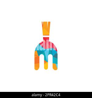 Spartan Fork vector logo template design. Stock Vector