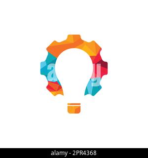Gear bulb logo template illustration. Suitable for industrial or technology. Stock Vector