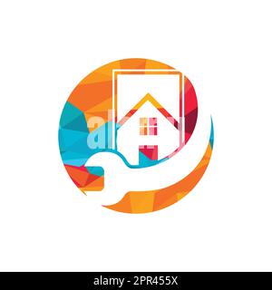 House repair vector logo design template. Home restoration and renovation service logo design. Stock Vector