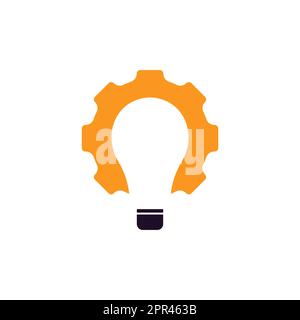 Gear bulb logo template illustration. Suitable for industrial or technology. Stock Vector