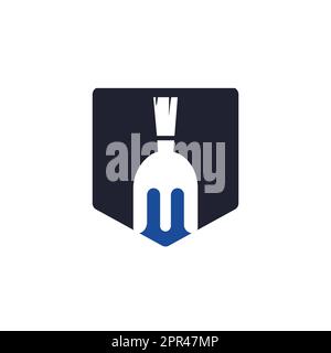 Spartan Fork vector logo template design. Stock Vector