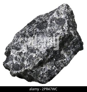 Augite (Norway) Silicate of calcium, magnesium, iron, titanium and aluminium. [c1.5cm across] Stock Photo