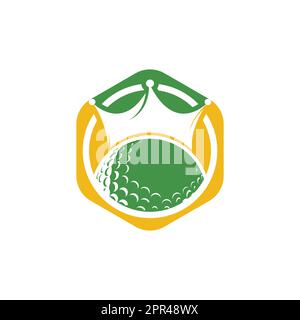 King golf vector logo design. Golf ball with crown vector icon. Stock Vector