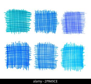 Abstract color drawn elements for design on white background Stock Photo