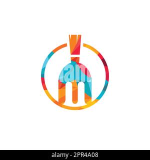 Spartan Fork vector logo template design. Stock Vector