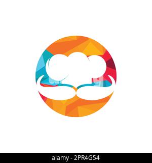 Mister Chef vector logo design template. Chef cap and mustache icon design. Stock Vector