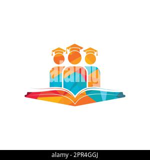 Education and learning vector logo design. Students and book icon design. Stock Vector