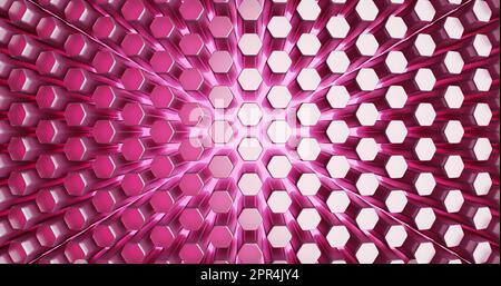 Mosaic of hexagons, surface of geometric blocks. 3d rendering Stock Photo